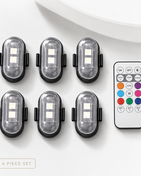 Car Interior RGB Vibe Lights – Wireless 6/8 Piece Kit