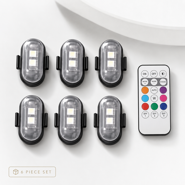 Car Interior RGB Vibe Lights – Wireless 6/8 Piece Kit
