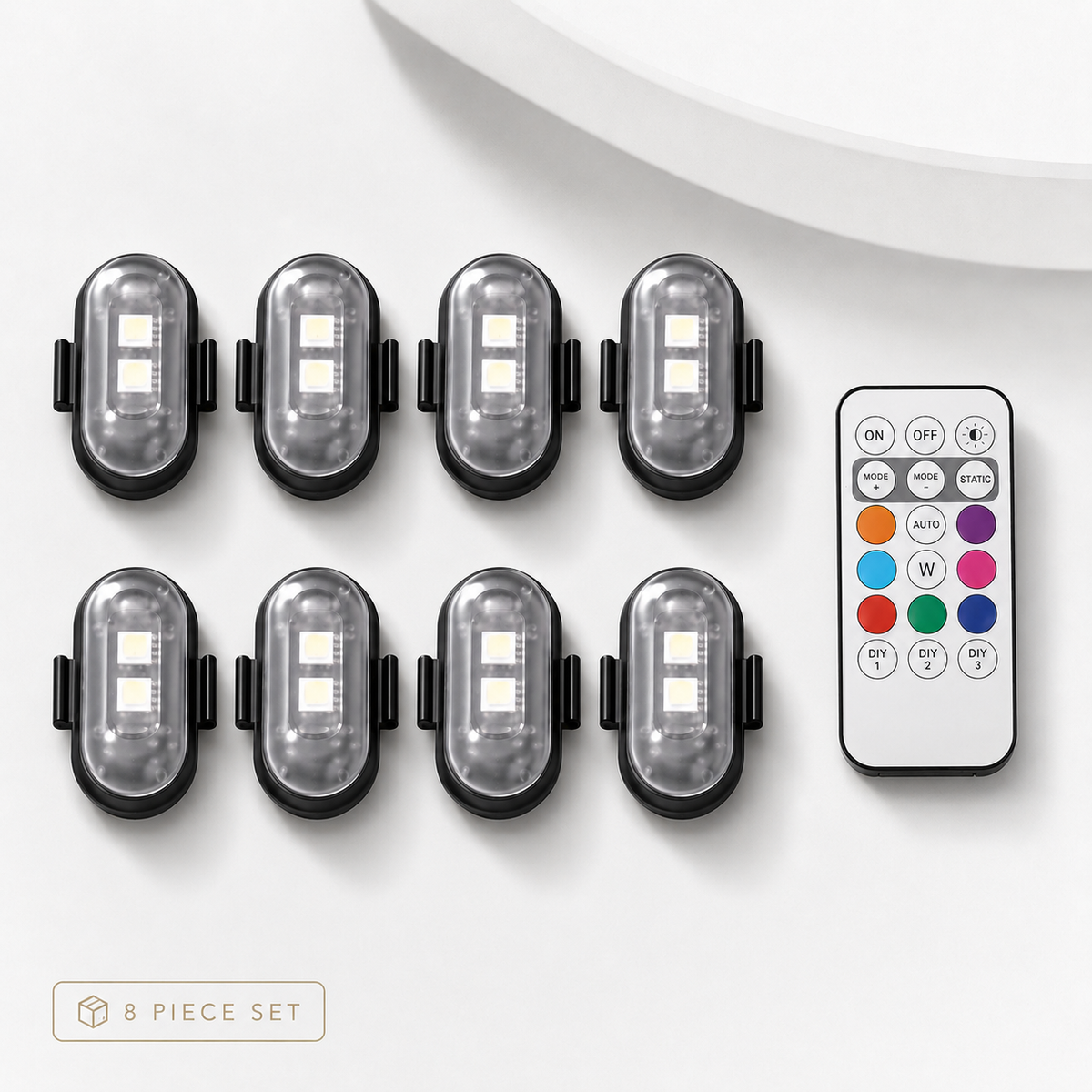 Car Interior RGB Vibe Lights – Wireless 6/8 Piece Kit