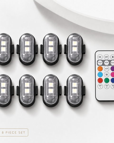 Car Interior RGB Vibe Lights – Wireless 6/8 Piece Kit