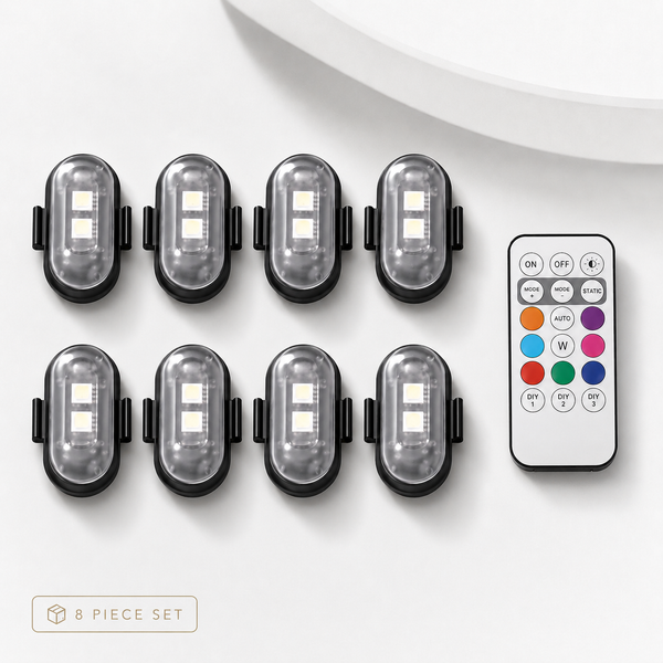 Car Interior RGB Vibe Lights – Wireless 6/8 Piece Kit