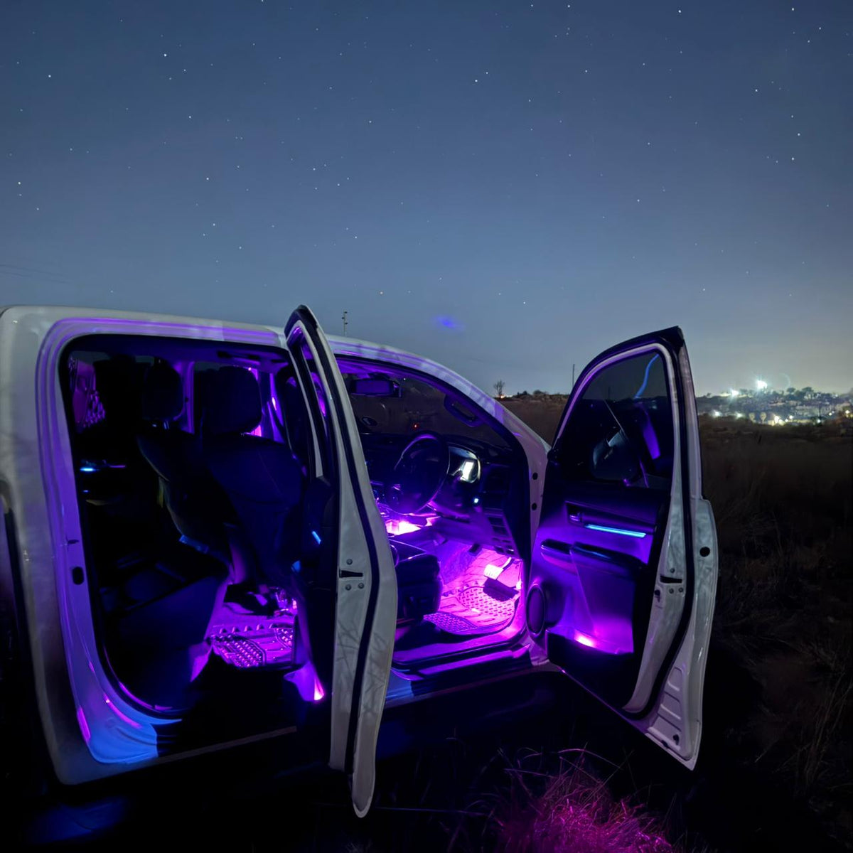 Car Interior RGB Vibe Lights – Wireless 6/8 Piece Kit